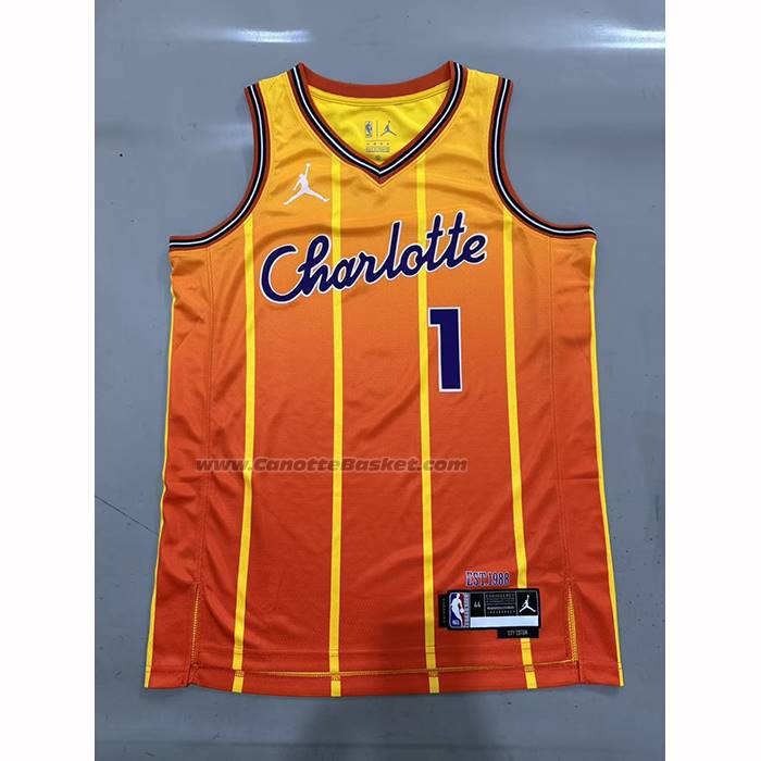 Maglia Charlotte Hornets Lamelo Ball No 1 Citta 2025-26 Arancione